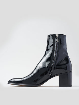 JUAN 60MM ANKLE BOOT IN BLACK PATENT LEATHER
