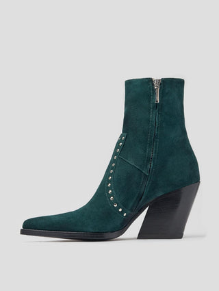 ALISON 80MM "MOJAVE" FRINGED BOOT IN EMERALD GREEN SUEDE - Woman - ALESSANDRO VASINI