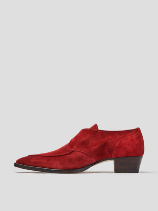 ADRIAN 30MM MONK-STRAP IN RUBY RED SUEDE - ALESSANDRO VASINI