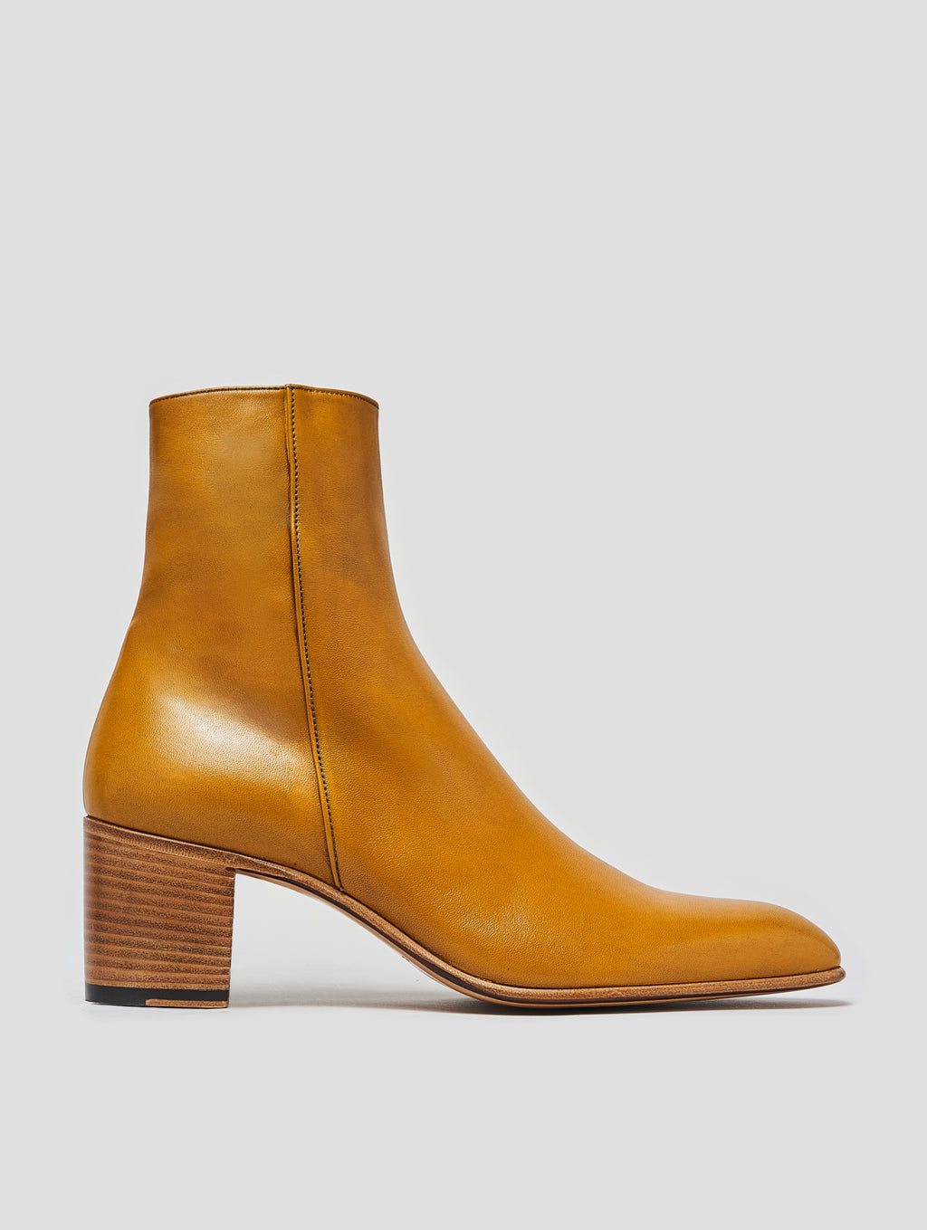 Mustard leather ankle boots Clearance