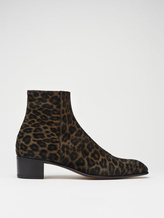 SONNY 40MM ANKLE BOOT IN LEOPARD SUEDE - ALESSANDRO VASINI