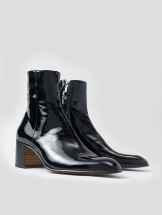 JUAN 60MM ANKLE BOOT IN BLACK PATENT LEATHER- Woman