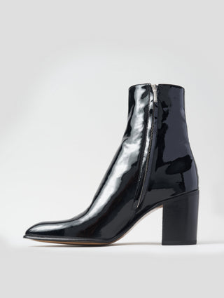 JANIS 80MM ANKLE BOOT IN BLACK PATENT LEATHER - Woman