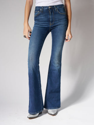 CAROLE BELL BOTTOM JEANS IN CLASSIC INDIGO - Woman