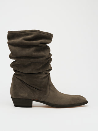 KEITH ROLL DOWN BOOT IN SMOKE SUEDE - Woman