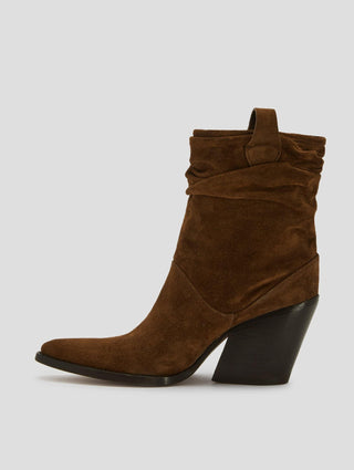 ALISON 80MM WRINKLED BOOT IN ROCK SUEDE - Woman