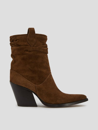 ALISON 80MM WRINKLED BOOT IN ROCK SUEDE - Woman