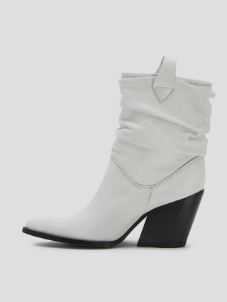 ALISON 80MM WRINKLED BOOT IN WHITE NAPPA - Woman