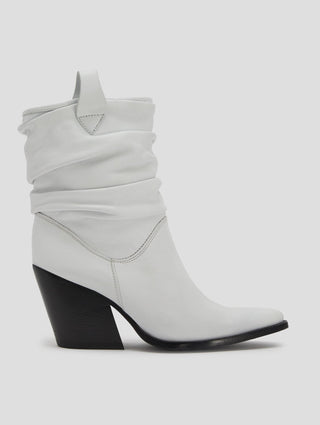 ALISON 80MM WRINKLED BOOT IN WHITE NAPPA - Woman