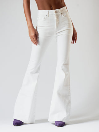 CAROLE BELL BOTTOM JEANS IN WHITE - Woman
