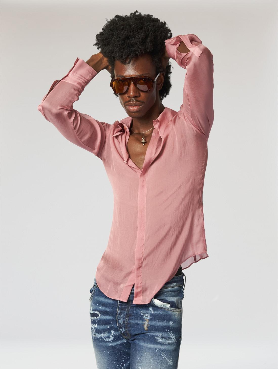 silk dress shirt CHANTAL SILK SHIRT IN PINK