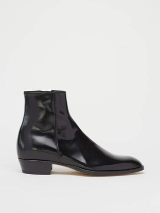 DYLAN 30MM ANKLE BOOT IN BLACK SPAZZOLATO