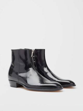 DYLAN 30MM ANKLE BOOT IN BLACK SPAZZOLATO