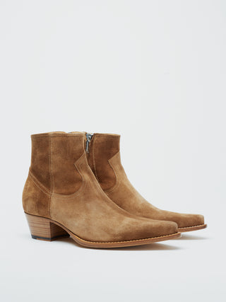 CLINT ANKLE BOOT IN TOBACCO SUEDE - ALESSANDRO VASINI