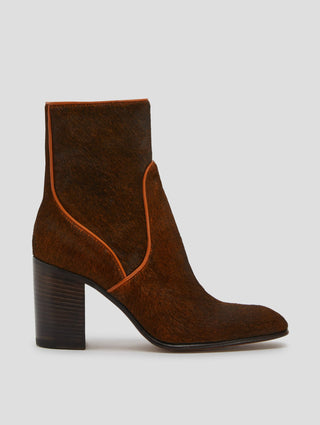 JANIS  80MM DECO ANKLE BOOT IN BRICK PONY HAIR - Woman