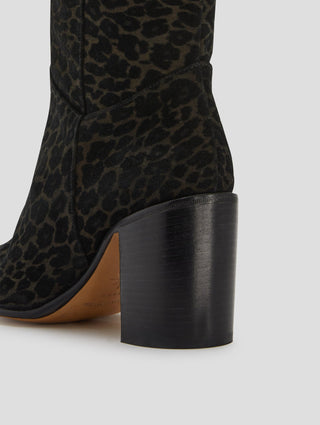 JANIS 80MM OVER THE KNEE BOOT IN LEOPARD SUEDE- Woman