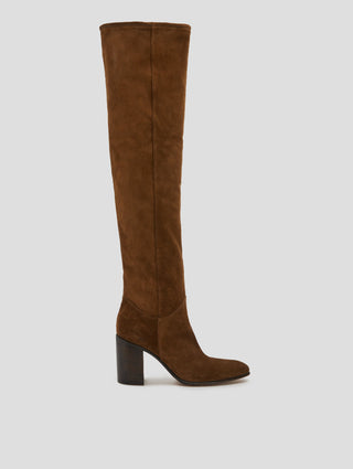 JANIS 80MM OVER THE KNEE BOOT IN ROCK SUEDE - Woman