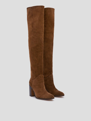 JANIS 80MM OVER THE KNEE BOOT IN ROCK SUEDE - Woman