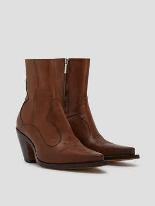 TABOR 70MM ANKLE BOOT IN BROWN CALFSKIN