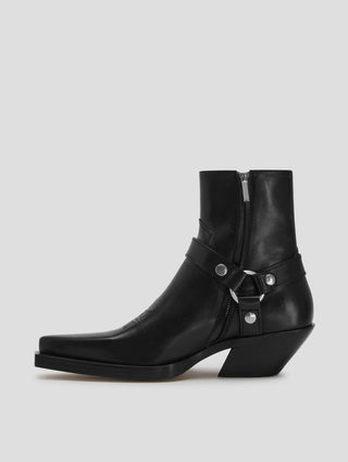 TERENCE HARNESS WESTERN BOOT BLACK VACCHETTA