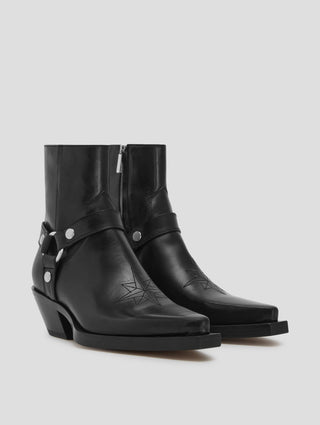 TERENCE HARNESS WESTERN BOOT BLACK VACCHETTA