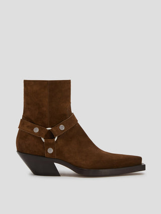 TERENCE HARNESS WESTERN BOOT IN ROCK SUEDE