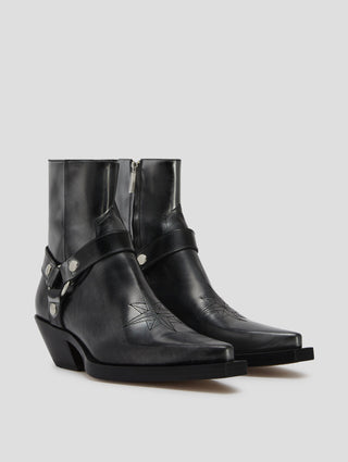 TERENCE HARNESS WESTERN BOOT IN SPACE SILVER