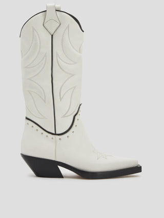 TERENCE WESTERN BOOT IN WHITE VACCHETTA - Woman