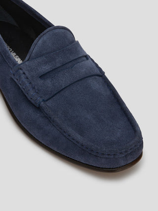 TONY PENNY LOAFER IN SAPPHIRE SUEDE