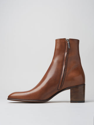 JUAN 60MM ANKLE BOOT IN TOBACCO CALFSKIN - Woman