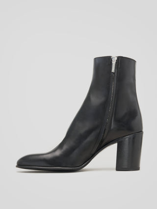 JANIS 80MM ANKLE BOOT IN BLACK CALFSKIN - Woman