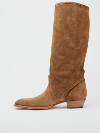KEITH ROLL DOWN BOOTS IN TOBACCO SUEDE