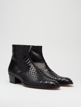 SONNY "SPECIAL EDITION" 40MM ANKLE BOOT IN BLACK SNAKESKIN