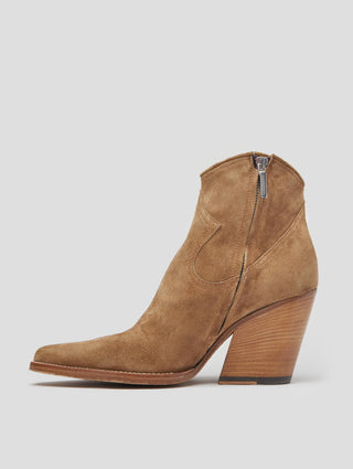 ALISON 80MM ANKLE BOOT IN TOBACCO SUEDE - Woman