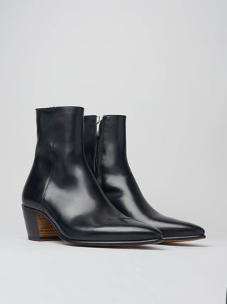 NICO 60MM ANKLE BOOT IN BLACK CALFSKIN - Woman