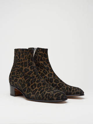 SONNY 40MM ANKLE BOOT IN LEOPARD SUEDE - Woman