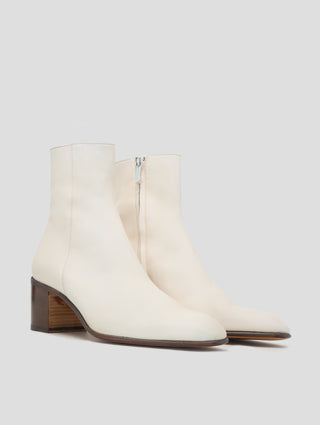 JUAN 60MM ANKLE BOOT IN IVORY CALFSKIN - Woman