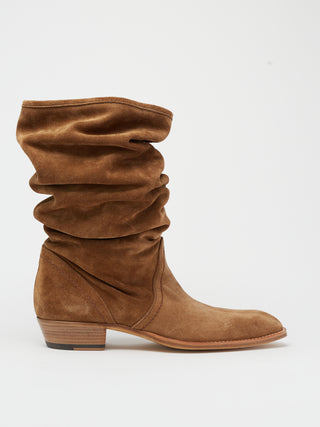 KEITH ROLL DOWN BOOT IN TOBACCO SUEDE - Woman