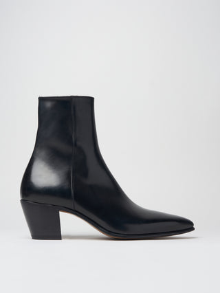 NICO 60MM ANKLE BOOT IN BLACK CALFSKIN