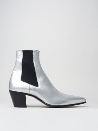 NICO 60MM CHELSEA BOOT IN SILVER CALFSKIN