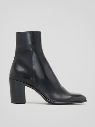 JANIS 80MM ANKLE BOOT IN BLACK CALFSKIN