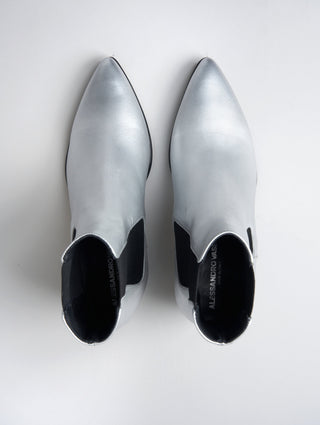 NICO 60MM CHELSEA BOOT IN SILVER CALFSKIN- Woman