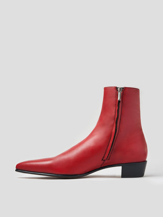 ALEC 30MM ANKLE BOOT IN RED CALFSKIN