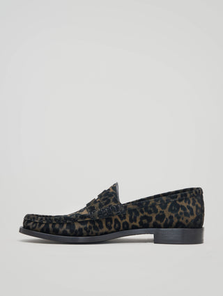 THEO PENNY LOAFER IN LEOPARD SUEDE
