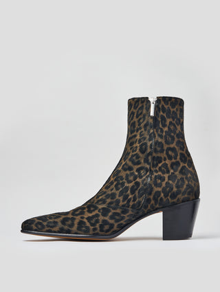 NICO 60MM ANKLE BOOT IN LEOPARD SUEDE - ALESSANDRO VASINI