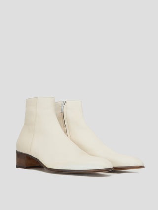 SONNY 40MM ANKLE BOOT IN IVORY CALFSKIN- Woman