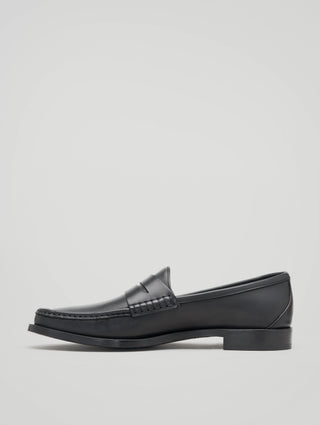 THEO PENNY LOAFER IN BLACK CALFSKIN - Woman