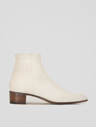 SONNY 40MM ANKLE BOOT IN IVORY CALFSKIN