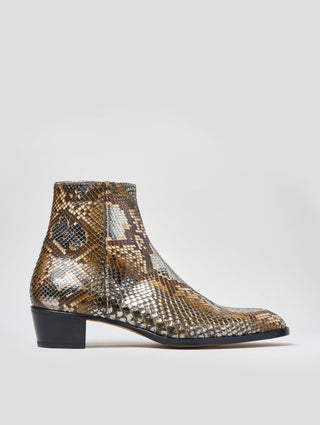 SONNY "SPECIAL EDITION" 40MM ANKLE BOOT IN SILVER SNAKESKIN- Woman
