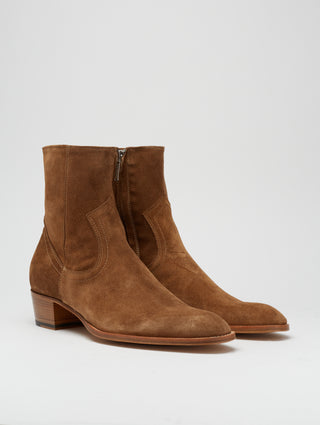 TEXAS PLAIN BOOT IN TOBACCO SUEDE - Woman
